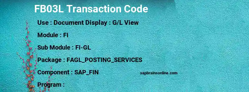 SAP FB03L transaction code