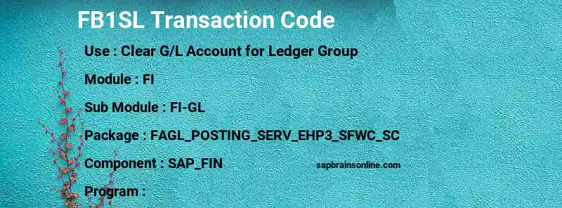 SAP FB1SL transaction code