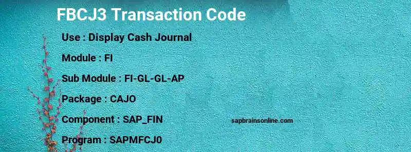 SAP FBCJ3 transaction code