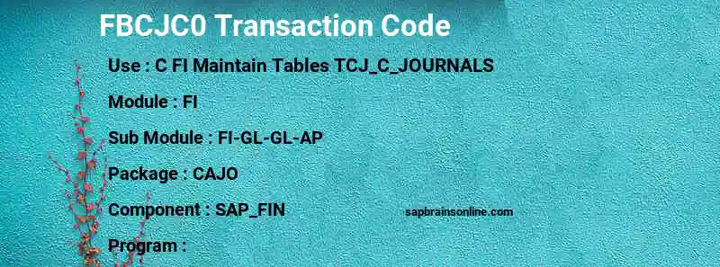 SAP FBCJC0 transaction code