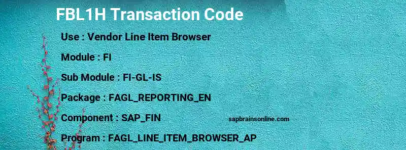 SAP FBL1H transaction code
