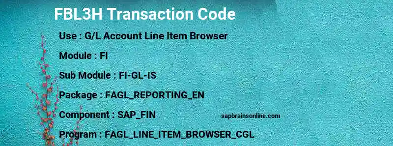 SAP FBL3H transaction code
