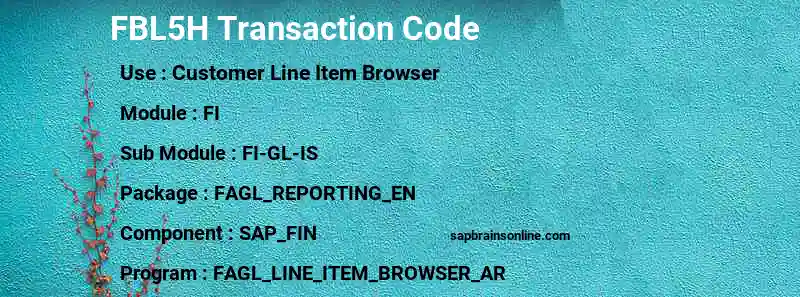 SAP FBL5H transaction code