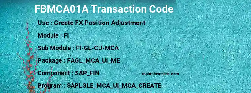 SAP FBMCA01A transaction code