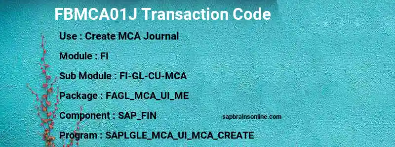 SAP FBMCA01J transaction code