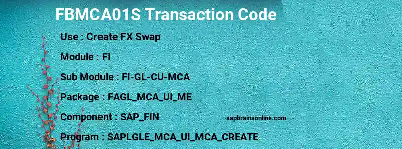 SAP FBMCA01S transaction code