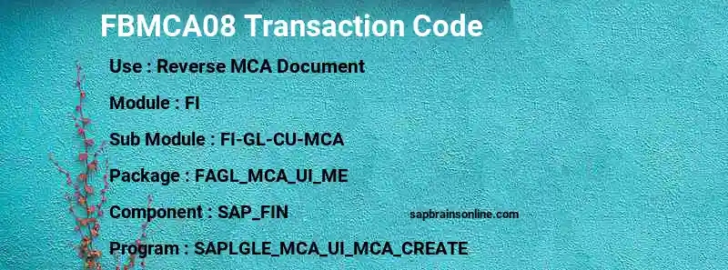 SAP FBMCA08 transaction code