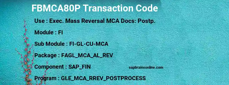 SAP FBMCA80P transaction code