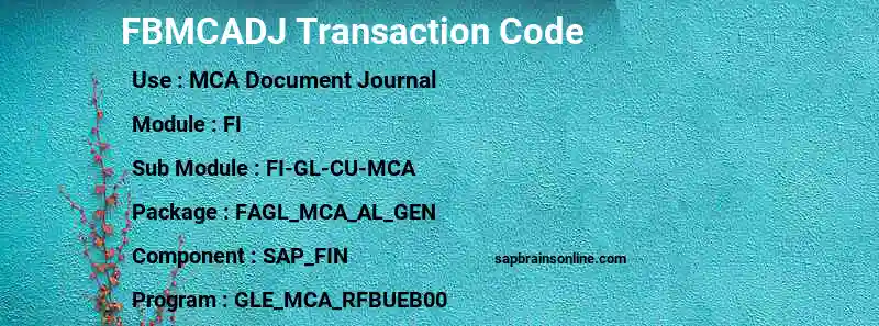SAP FBMCADJ transaction code