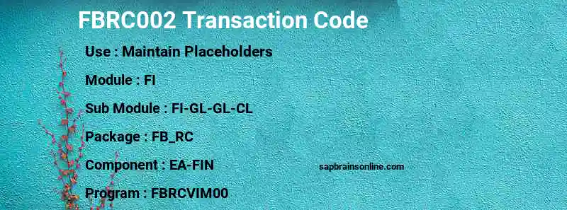 SAP FBRC002 transaction code