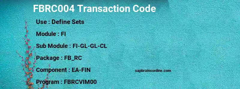 SAP FBRC004 transaction code