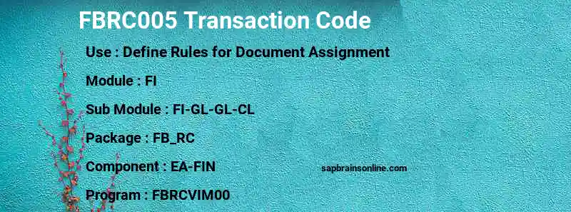SAP FBRC005 transaction code