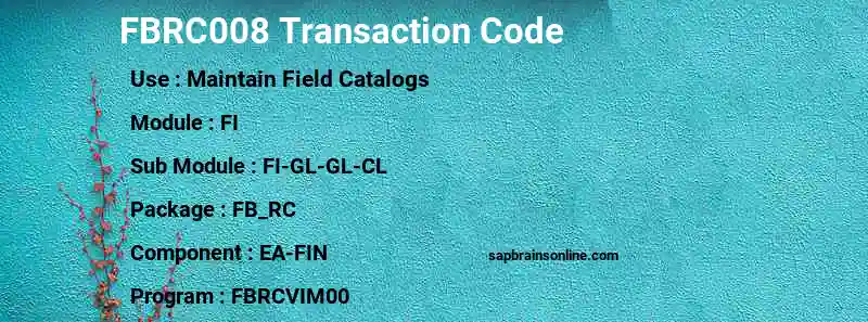 SAP FBRC008 transaction code