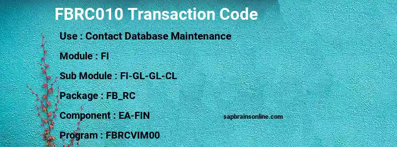 SAP FBRC010 transaction code