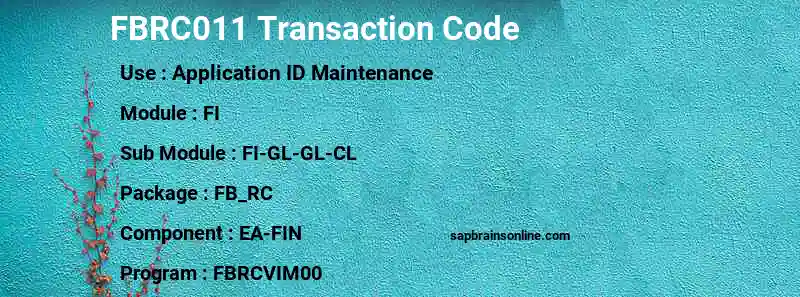 SAP FBRC011 transaction code