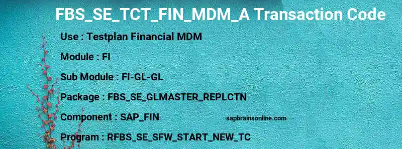 SAP FBS_SE_TCT_FIN_MDM_A transaction code