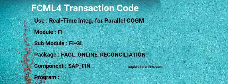 SAP FCML4 transaction code