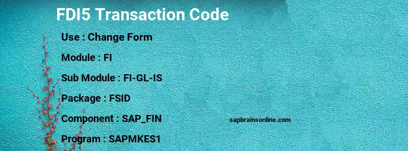 SAP FDI5 transaction code