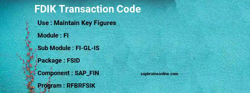 SAP FDIK transaction code