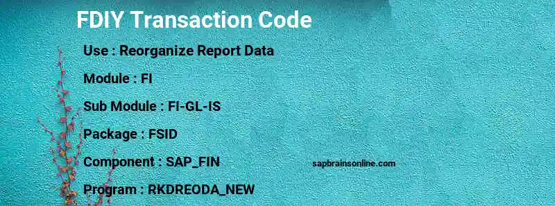 SAP FDIY transaction code
