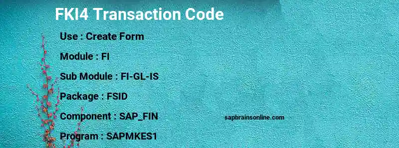SAP FKI4 transaction code