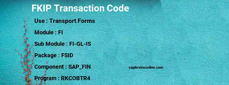 SAP FKIP transaction code