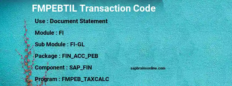 SAP FMPEBTIL transaction code