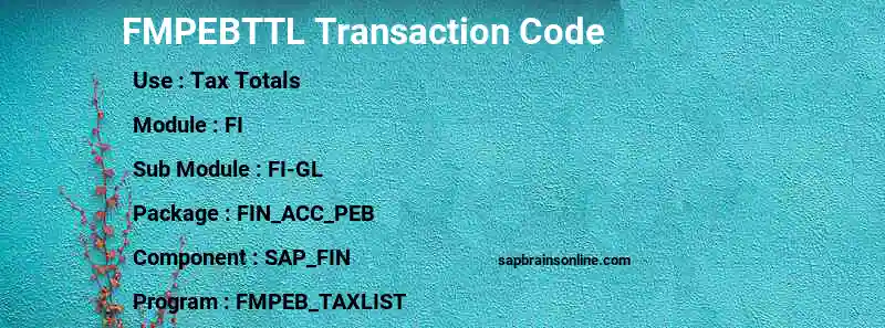 SAP FMPEBTTL transaction code