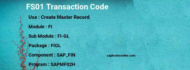 SAP FS01 transaction code