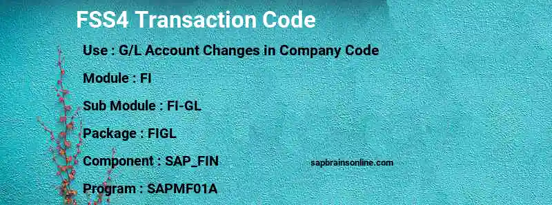 SAP FSS4 transaction code