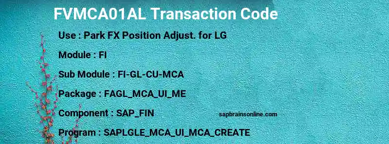 SAP FVMCA01AL transaction code