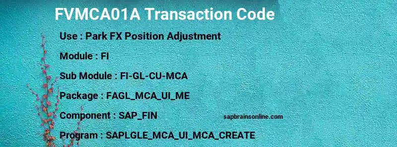 SAP FVMCA01A transaction code