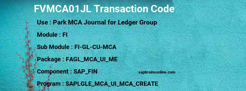 SAP FVMCA01JL transaction code