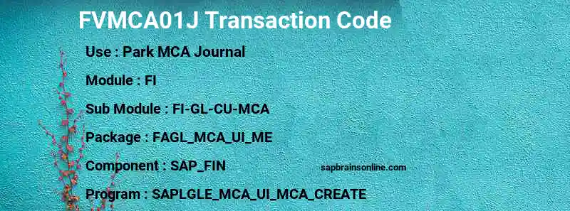 SAP FVMCA01J transaction code