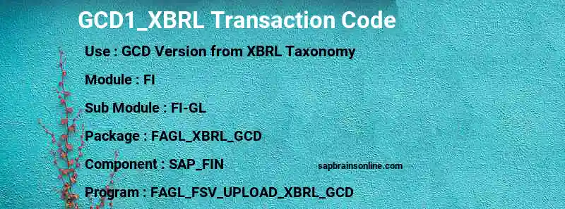 SAP GCD1_XBRL transaction code