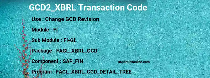 SAP GCD2_XBRL transaction code