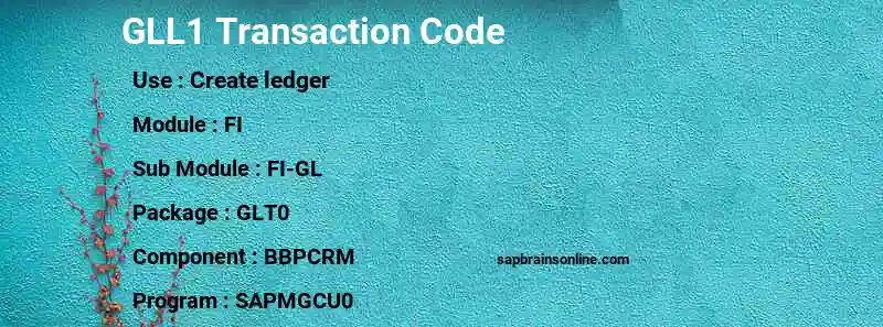 SAP GLL1 transaction code