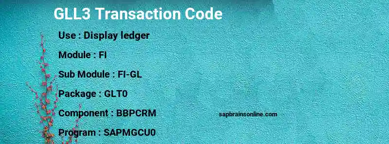 SAP GLL3 transaction code