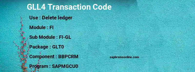 SAP GLL4 transaction code