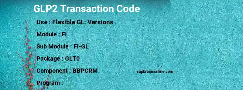 SAP GLP2 transaction code
