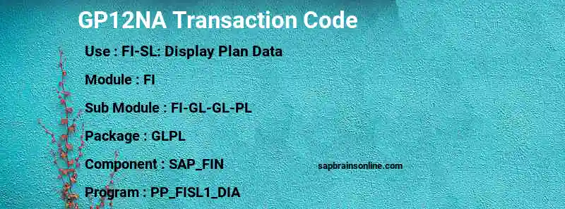 SAP GP12NA transaction code