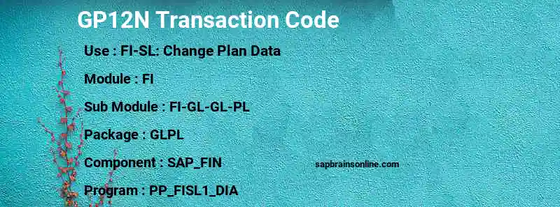 SAP GP12N transaction code