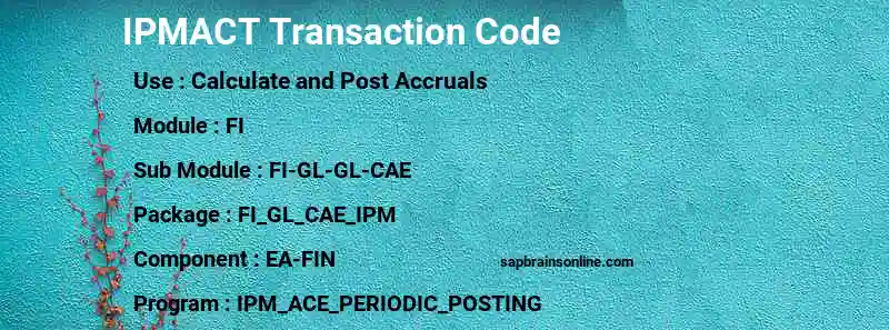 SAP IPMACT transaction code