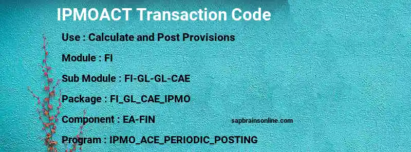 SAP IPMOACT transaction code