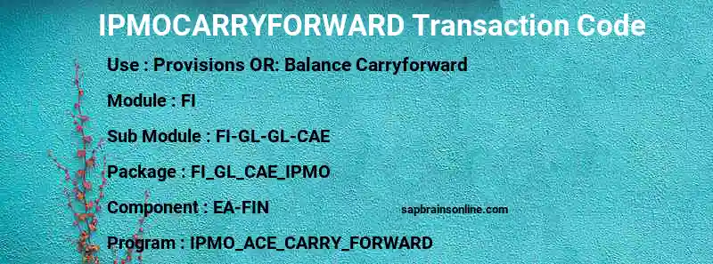 SAP IPMOCARRYFORWARD transaction code