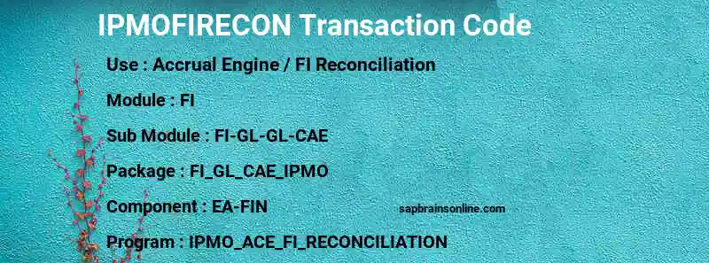 SAP IPMOFIRECON transaction code