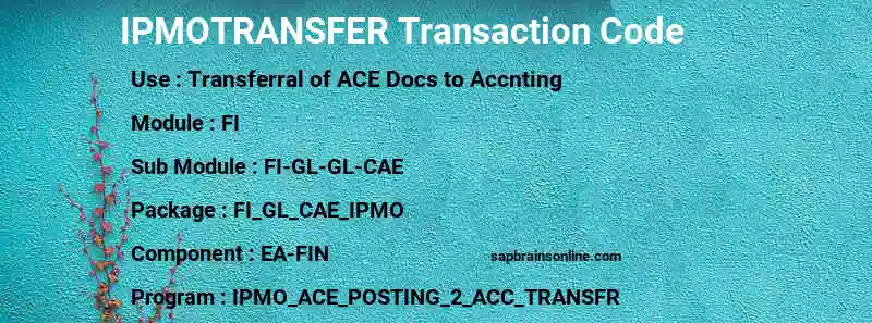 SAP IPMOTRANSFER transaction code