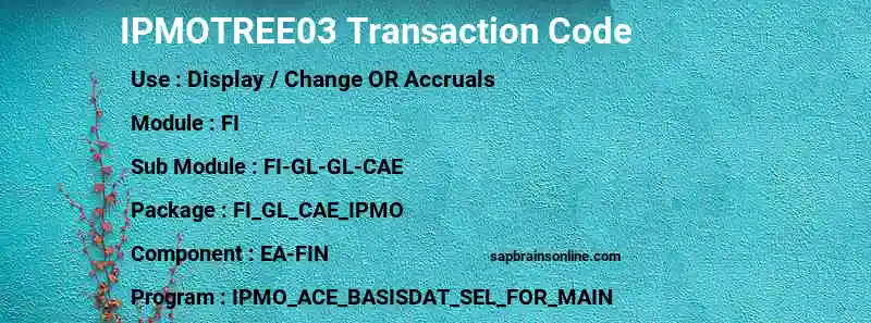 SAP IPMOTREE03 transaction code