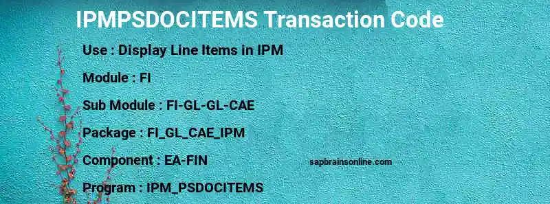 SAP IPMPSDOCITEMS transaction code
