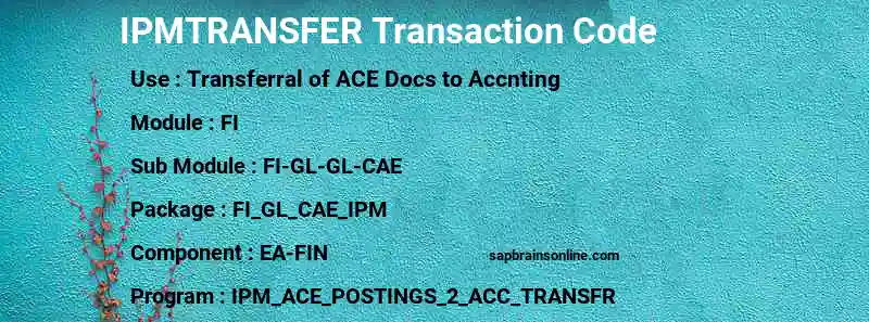 SAP IPMTRANSFER transaction code